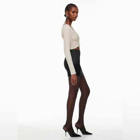 New Aritzia Ten by Babaton Cropped knit criss-cross longsleeve - Picture 3 of 13